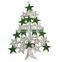 Green And Silver Plated Full Of Stars Christmas Tree Brooch