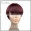 100% human hair large cap lace front wig wine red purecolor silk straight short hair wig