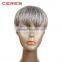 44# silver grey wigs short machine made/lace front 4inch hair and futura blend wig