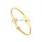 Stainless Steel Heart Lock Cuff Bracelet Rose/Yellow Gold Crystal Bangles