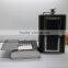 High quality Stainless steel 6oz flagon hip flask with cigarette case