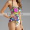 Designer popular digital print flower hot women swimwear 2015 sexy one piece bathing suits in stock