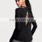 Black custom crewneck sweatshirt wholesale women crewneck sweatshirt