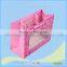 fashion pink paper bag with ribbon handles ,baby shopping bags,PVC material window of paper bag