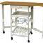 KD wooden kitchen trolley with metal basket