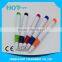 Long Clip White Barrel Click Ball Pen With Colored Soft Grip