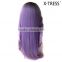 24inch purple color silk straight high tempreture fibre lace front 208g wholesale long synthetic lace front heat weave wigs