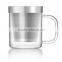 Heat Resistant High Borosilicate Glass Brewing Tea Cup, Tea Infuser Mug With Infuser Strainer And Stainless Steel Lid,Easy to cl