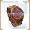 Charming natural wholesale wood watch vogue leather wrist wood watch for men and women with customized logo