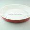 Wholesale Oval glazed ceramic bake plate with handle for daily use
