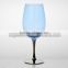 color red wine glass with silver stem and base
