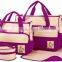 Wholesale Durable 5pc Set Baby Diaper Bag with Polyester