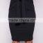 Bulk Price Fashion Design Ribbed Bodycon Midi Skirt For Women With Black Tied Front Fashionable Clothes