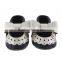 Two Color Matching Leather Moccains for Baby Girls, Lovely Baby Girl Leather Shoes