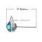 Earring Findings Ear Studs Round Silver Tone Skyblue Rhinestone Faceted With Loop Stoppers 10.5mm x 7.0mm