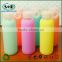 Colorful borosilicate glass drinking bottle with plastic lid silicone sleeve handmade drinking ware 500ml