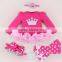 lace baby outfit, christening outfit, baptism outfit, hot pink cotton baby outfit, baby dress,