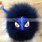 YR969 Hot sale monster face raccoon fur pom poms keychain for bag charm key chain girls