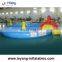 inflatable pool slide with PVC material used in swimming pool