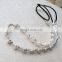 Pearl crystal beaded hair band ribbon hair accessories white pearl rhinestone beads elastic headband women