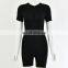 Hot selling Women's half Zip up  V-neck  Long-sleeved cotton Bodycon Bodysuit