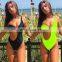 2019 Black One Shoulder Sexy One Piece Swimsuit Women Push Up Swimwear Solid Summer BeachWear High Cut Bathing Monokini Bodysuit