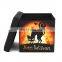 RTS Printing Polyester fire black cat happy halloween printing folding stool storage ottoman