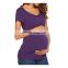 European And American Women's Fashion Popular Maternity Multi-Functional Breast Feeding Short Sleeve Shirt Women