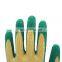 10G Poly-cottton Liner Crinkle Latex Coated Abrasion Resistant Safety Work Gloves Non-slip Textured Rubber Gloves
