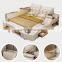 Multi functional genuine leather bed 1.8 m double bed massage wood beds