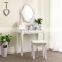Dressing Table Set with swivelling mirror and stool 4 drawers 2 Dividers