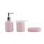 Ceramic soap dispenser set 3 pieces bath room accessories set pink color