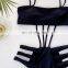 Women Sexy Cutout High Waisted One Piece Swimsuit Tummy Control Swimwear Brazilian String Bikini