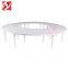 Cheap White MDF Top Banquet Round Table White Legs Wedding Serpentine Half-Moon Event Rental Dining Table