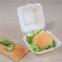 Customizable 450ml Refrigerator & Microwave Safe Biodegradable 6 Inch Sugarcane Bagasse Burger Box Clamshell