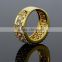 Grand Luxury Clear Zircon Crystals Gold Platinum Jewlery Ring Wedding Band