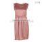 Sleeveless satin dress C004