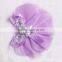 Wholesale handmade 3" chiffon fabric rhinestones with pearls bow,chiffon pealrs flower brooches hair bow