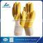 Best selling cotton liner with yellow nitrile coated anti oil safety working glove for industry