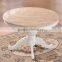 Durable dining room round marble table with wooden table base and chairs