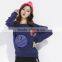 Custom100% cotton women's embroidered sweatshirts with china supplier