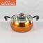 10pcs stainless steel hot pot casserole set with glass lid and size16/18/20/22/24cm