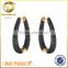 wholesale alibaba jewelry supplier micro pave cz black zirconia hoop earrings                        
                                                                                Supplier's Choice