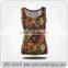 Customize beautiful loose sleeveless fancy printed yoga vest/casual sports wear for ladies