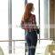 2015 spring Women red and black plaid shirt long sleeve ladies tartan blouse