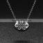 silver globe pendant necklace CZ pave setting platinum plated women necklace