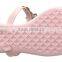 Fashion women PVC jelly slipper with gold plating strap