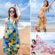 2015 New Design Floral Color Women Beach Fashion Long Beach Hijab Scarf