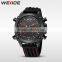 WEIDE wholesale custom logo silicone digital watch, elegance fashion dual display watches, luxury sports hand watch