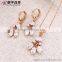 bridal jewellery hot new products for 2016 Zircon Crystal shape jewelry sets rose gold plated custom jewelry set